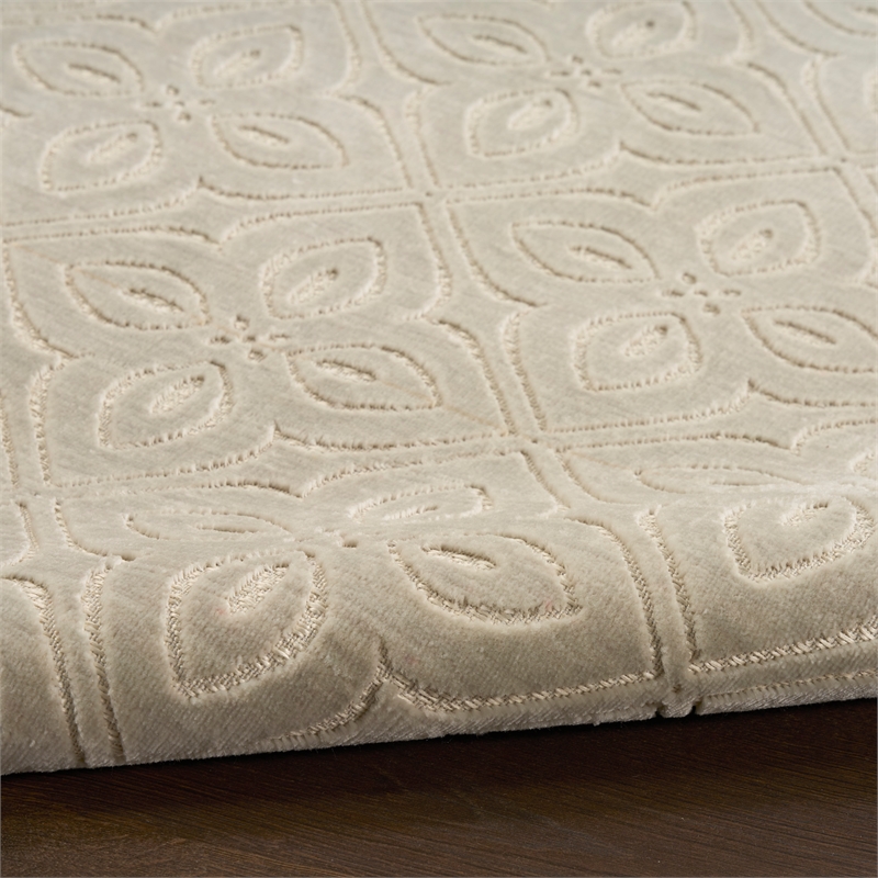 Nourison Home Washable Charm 6' x 9' Polyester Silver Ivory Area Rug