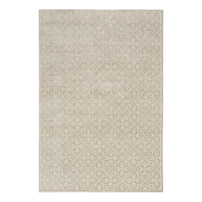 Nourison Home Washable Charm 6' x 9' Polyester Silver Ivory Area Rug