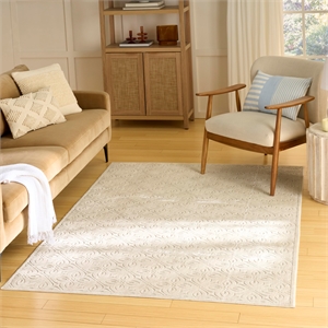 Nourison Home Washable Charm 6' x 9' Polyester Ivory Area Rug