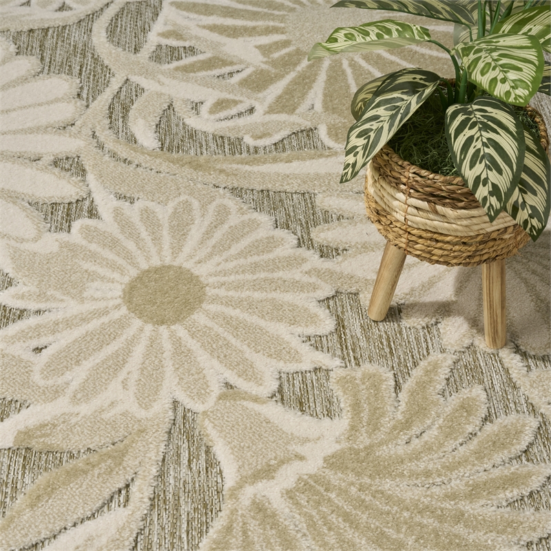 Nourison Home Aloha 9' x 12' Fabric Ivory Sage Area Rug