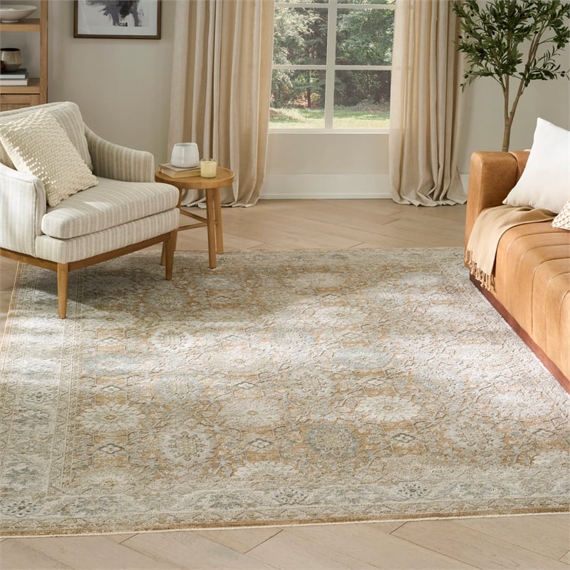 nourison home enriched 8' x 10' polyester mocha area rug