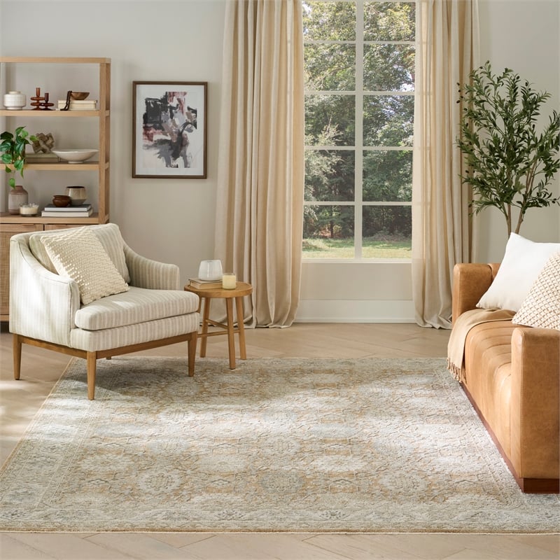 nourison home enriched 8' x 10' polyester mocha area rug