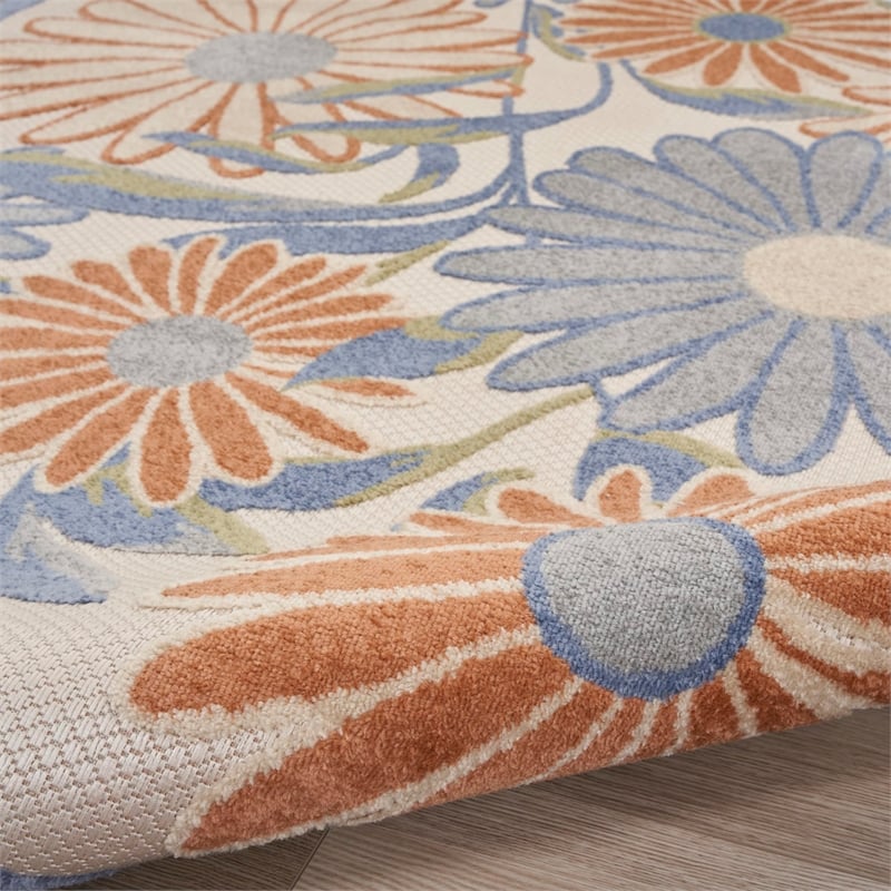 Nourison Home Aloha 9' x 12' Fabric Beige Multicolor Area Rug