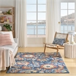 Nourison Home Aloha 4' x 6' Fabric Blue Rose Area Rug