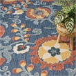 Nourison Home Aloha 4' x 6' Fabric Blue Rose Area Rug