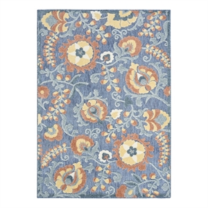 Nourison Home Aloha 8' x 11' Fabric Blue Rose Area Rug