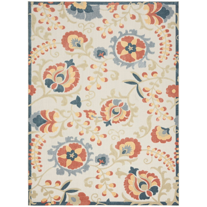 Nourison Home Aloha 8' x 11' Fabric Grey Multicolor Area Rug
