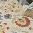 Nourison Home Aloha 8' x 11' Fabric Grey Multicolor Area Rug