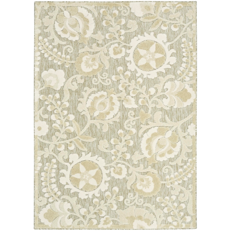 Nourison Home Aloha 4' x 6' Fabric Ivory Sage Area Rug