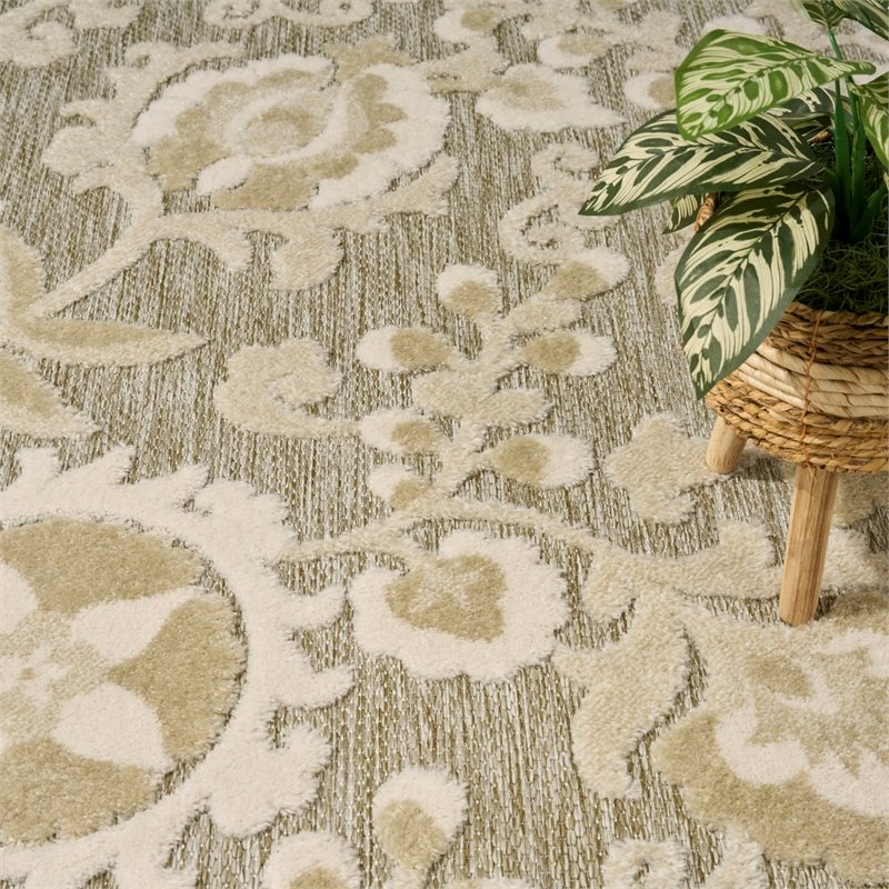 Nourison Home Aloha 4' x 6' Fabric Ivory Sage Area Rug