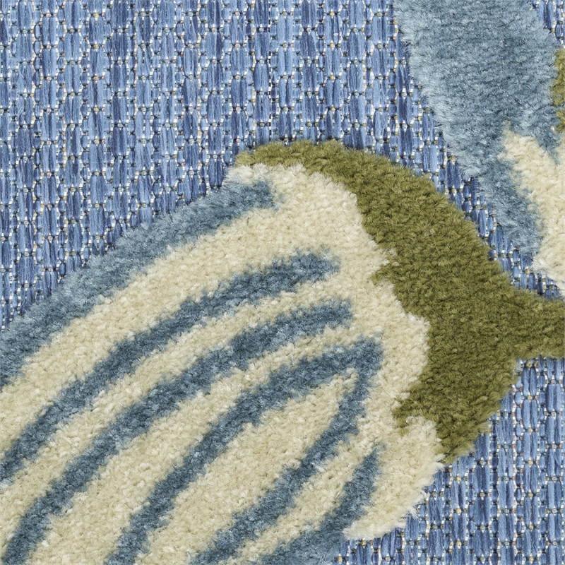 Nourison Home Aloha 3' x 4' Fabric Blue Sage Area Rug