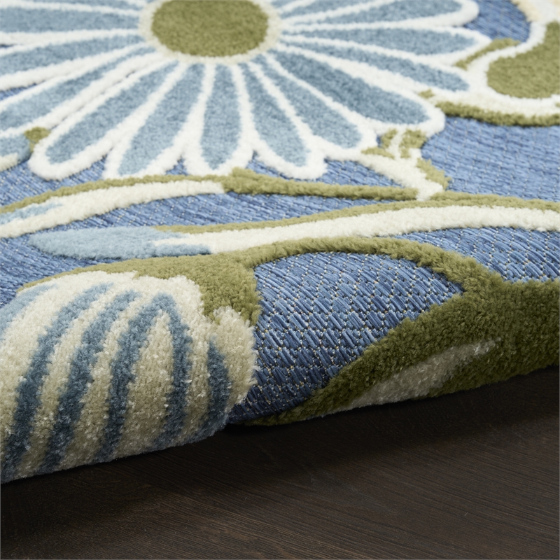 Nourison Home Aloha 3' x 4' Fabric Blue Sage Area Rug