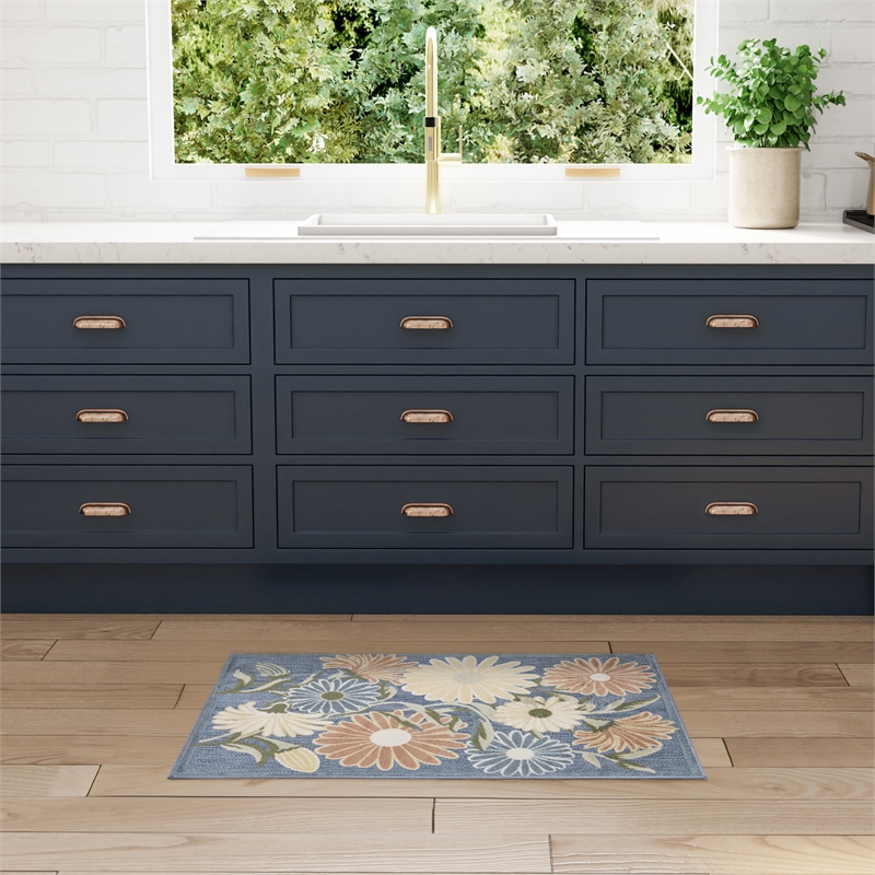 Nourison Home Aloha 3' x 4' Fabric Blue Sage Area Rug