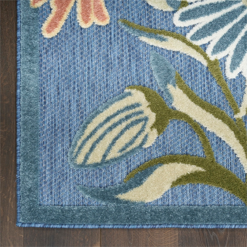 Nourison Home Aloha 4' x 6' Fabric Blue Sage Area Rug