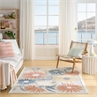 Nourison Home Aloha 4' x 6' Fabric Ivory Rose Area Rug
