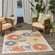 Nourison Home Aloha 4' x 6' Fabric Ivory Rose Area Rug