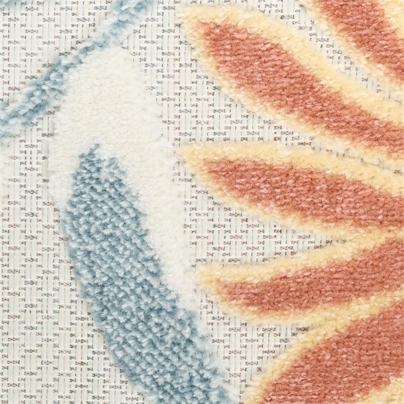 Nourison Home Aloha 4' x 6' Fabric Ivory Rose Area Rug