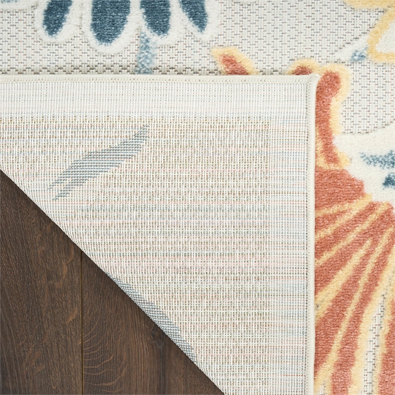 Nourison Home Aloha 4' x 6' Fabric Ivory Rose Area Rug