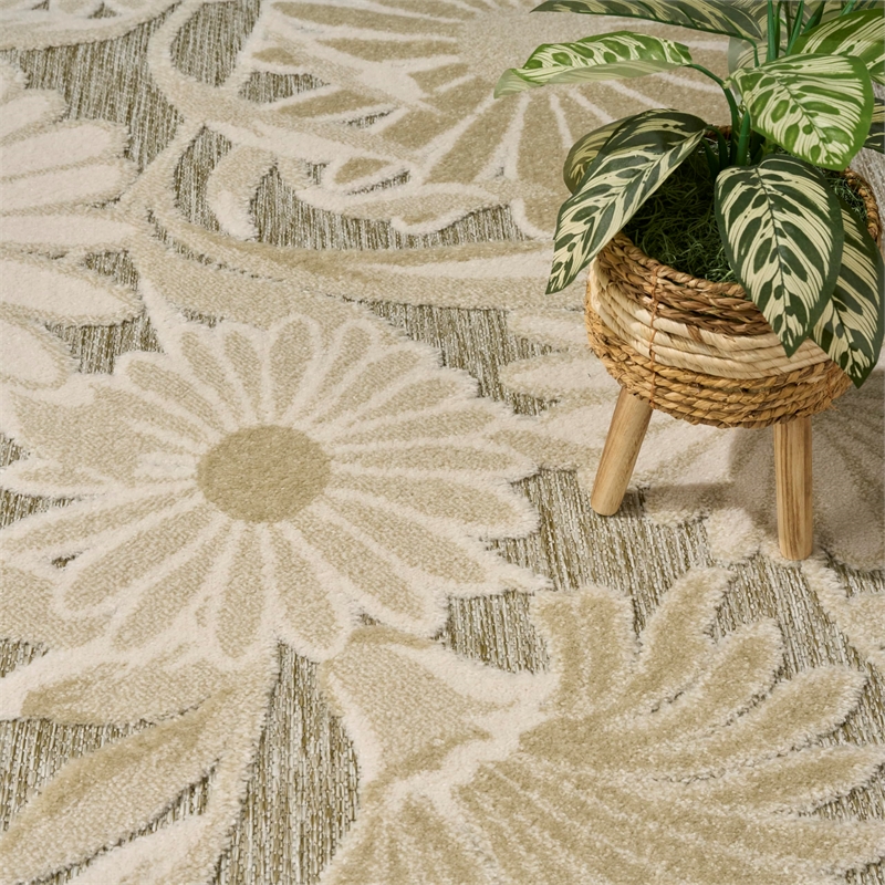 Nourison Home Aloha 4' x 6' FabricIvory Sage Area Rug