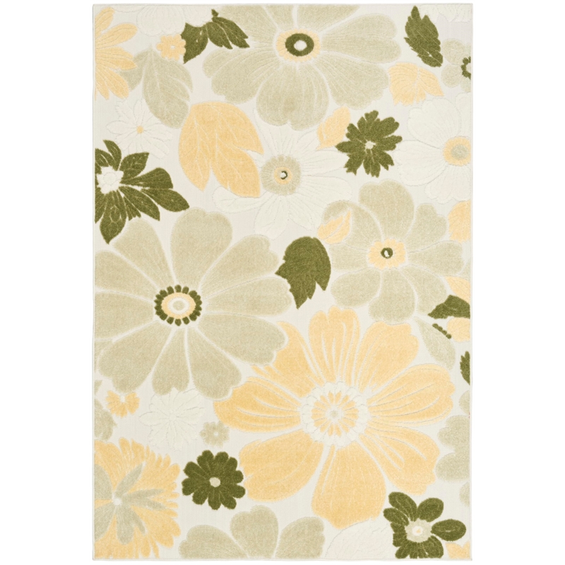 Nourison Home Aloha 4' x 6' Fabric Ivory Green Area Rug