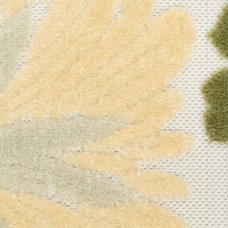 Nourison Home Aloha 4' x 6' Fabric Ivory Green Area Rug