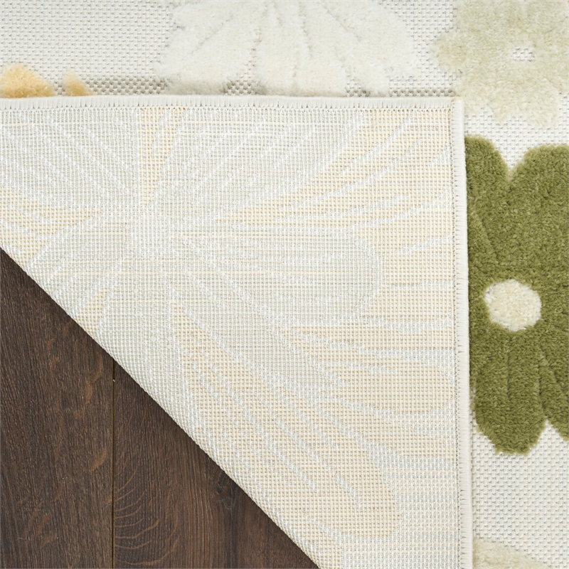 Nourison Home Aloha 4' x 6' Fabric Ivory Green Area Rug