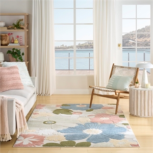 Nourison Home Aloha 4' x 6' Fabric Multicolor Area Rug