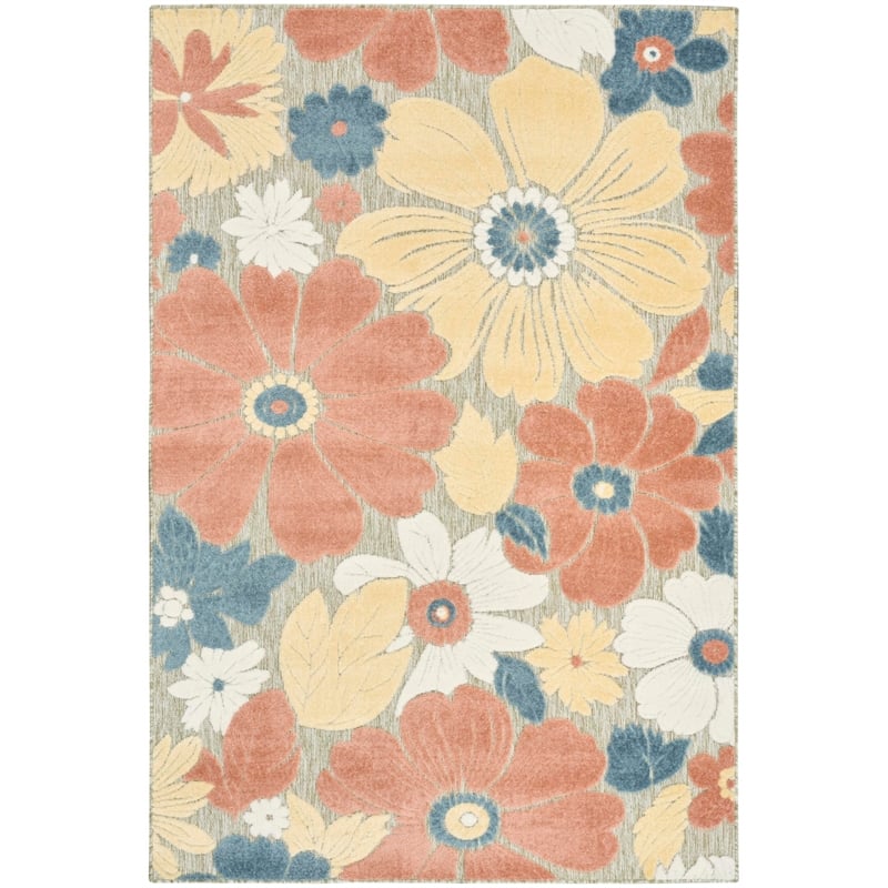 Nourison Home Aloha 4' x 6' Fabric Rose Area Rug