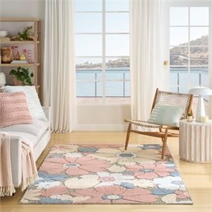 Nourison Home Aloha 4' x 6' Fabric Rose Area Rug