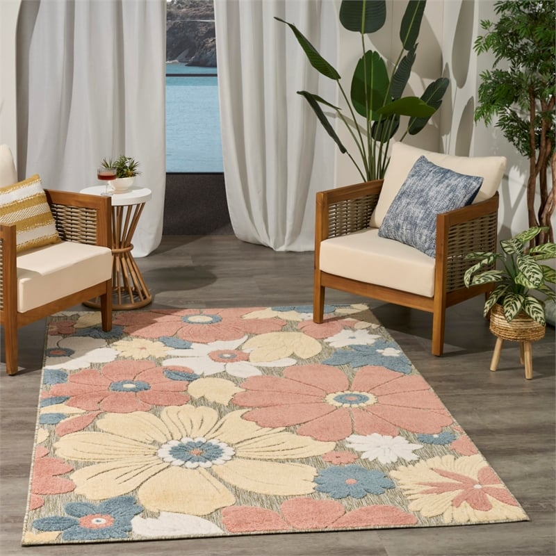 Nourison Home Aloha 4' x 6' Fabric Rose Area Rug