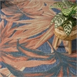 Nourison Home Aloha 4' x 6' Fabric Blue Rose Area Rug