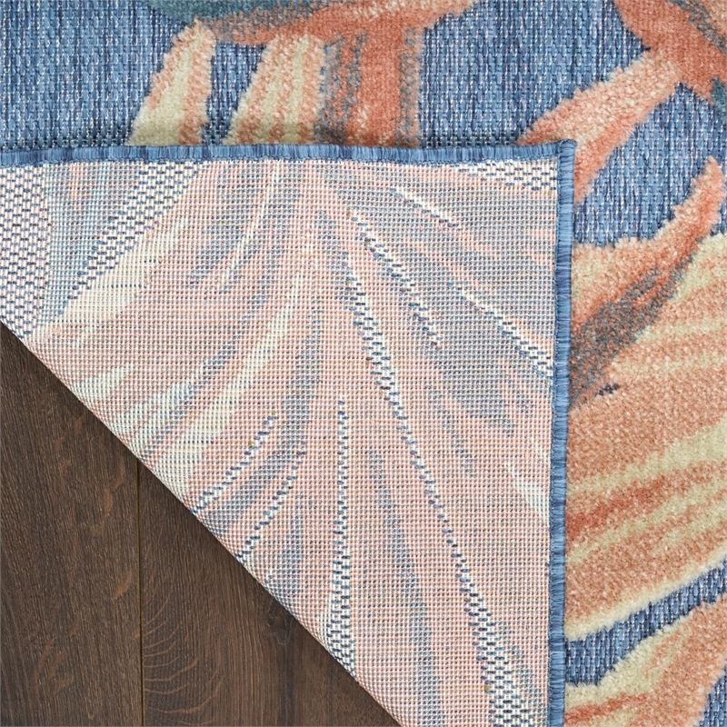 Nourison Home Aloha 4' x 6' Fabric Blue Rose Area Rug