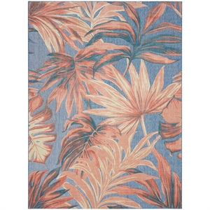 Nourison Home Aloha 8' x 11' Fabric Blue Rose Area Rug