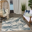 Nourison Home Aloha 4' x 6' Fabric Ivory Blue Area Rug