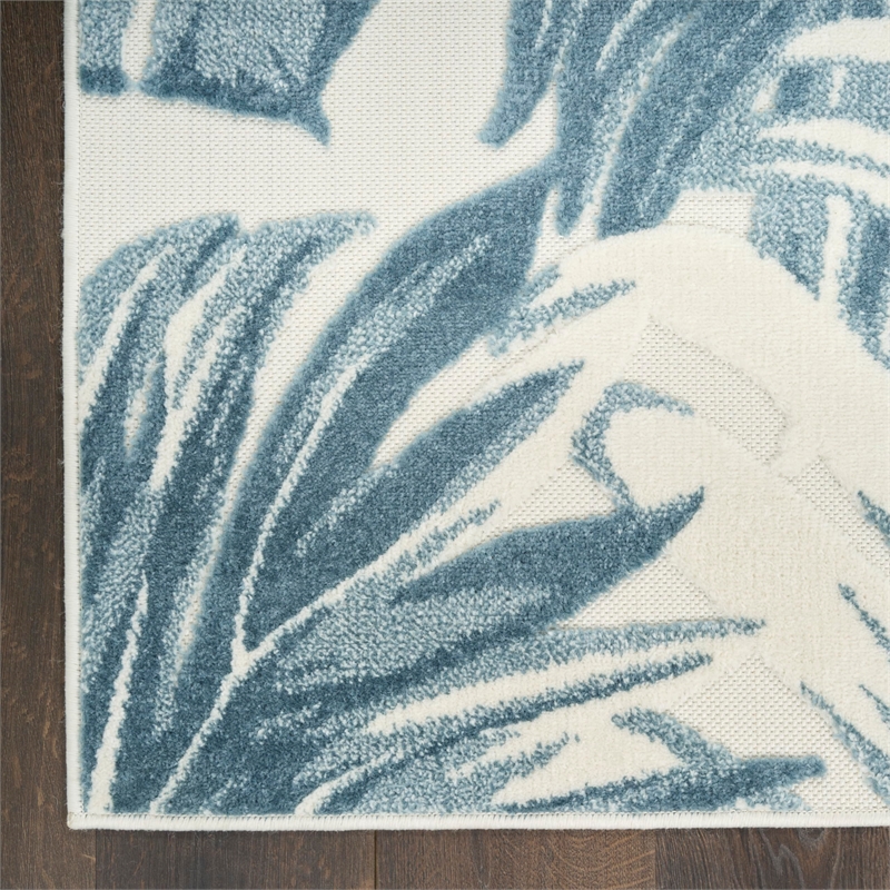 Nourison Home Aloha 4' x 6' Fabric Ivory Blue Area Rug