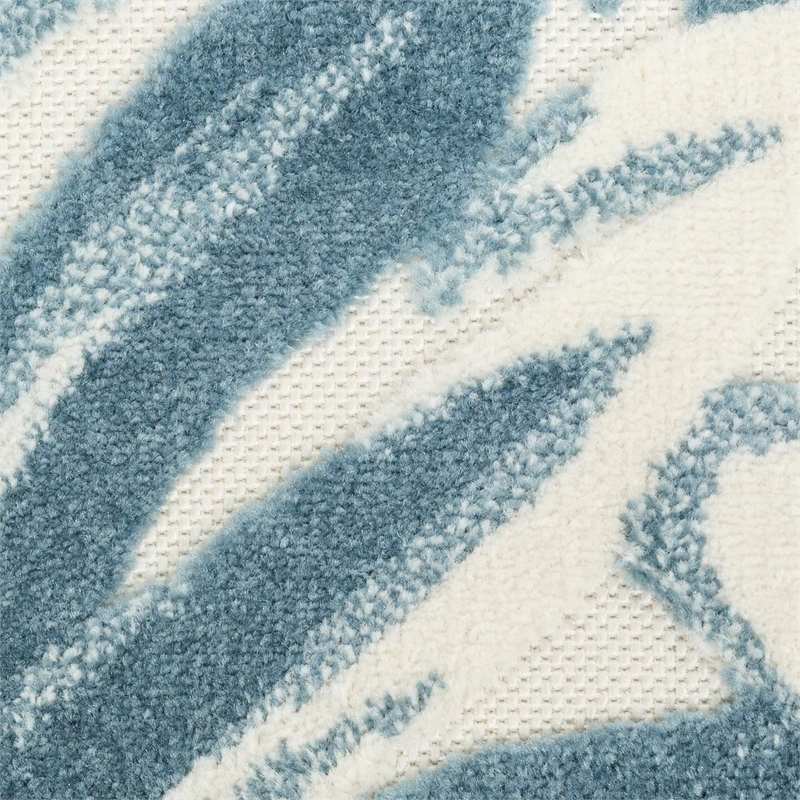 Nourison Home Aloha 4' x 6' Fabric Ivory Blue Area Rug