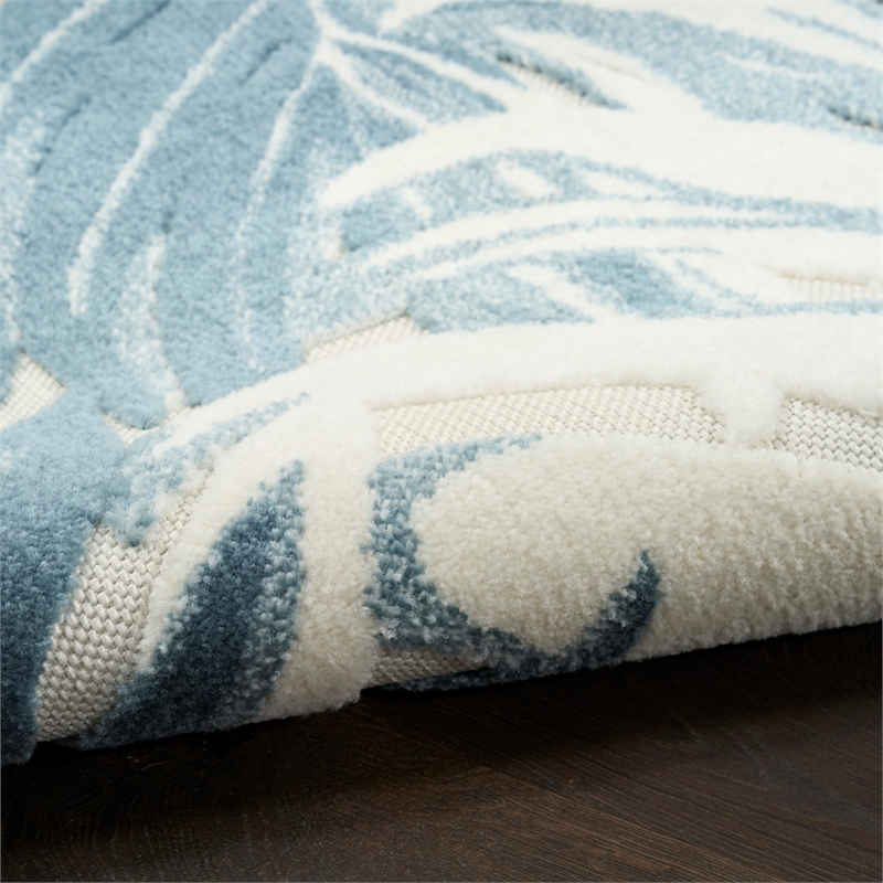 Nourison Home Aloha 4' x 6' Fabric Ivory Blue Area Rug