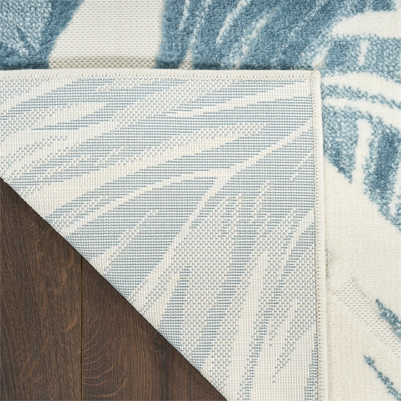 Nourison Home Aloha 4' x 6' Fabric Ivory Blue Area Rug