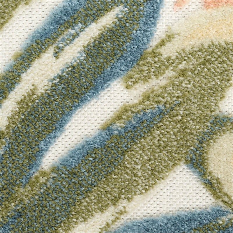 Nourison Home Aloha 4' x 6' Fabric Ivory Green Area Rug