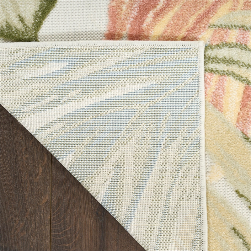 Nourison Home Aloha 4' x 6' Fabric Ivory Green Area Rug