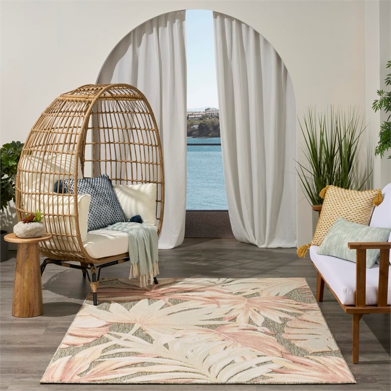 Nourison Home Aloha 4' x 6' Fabric Sage Rose Area Rug