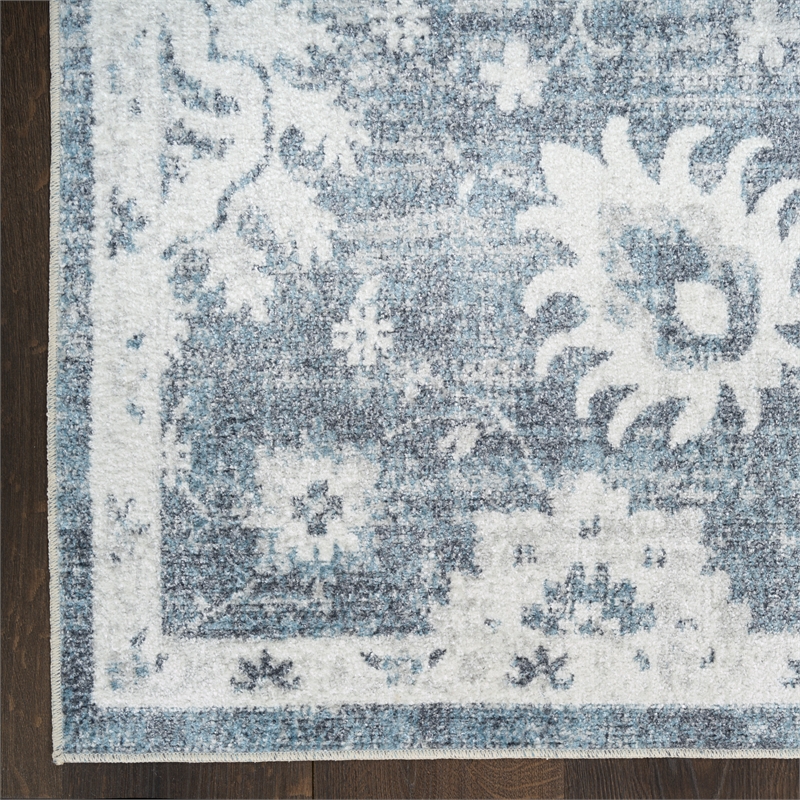 Nourison Home Astra Machine Washable 7' x 9' Polyester Denim Area Rug