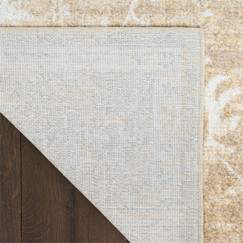 Nourison Home Astra Machine Washable 7' x 9' Polyester Ivory Gold Area Rug