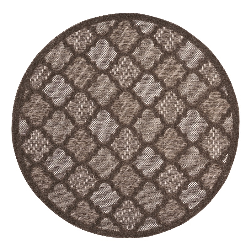 Nourison Home Nourison Easy Care 6' x Round Fabric Brown Area Rug