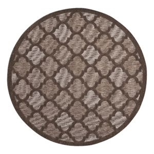 Nourison Home Nourison Easy Care 6' x Round Fabric Brown Area Rug