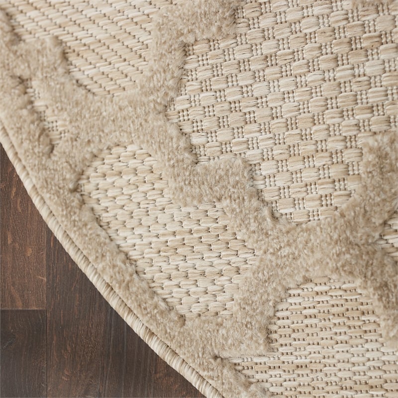 Nourison Home Nourison Easy Care 6' x Round Fabric Cream Area Rug
