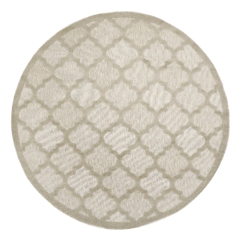 Nourison Home Nourison Easy Care 6' x Round Fabric Cream Area Rug
