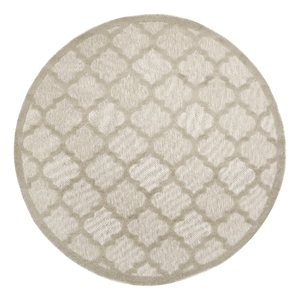 Nourison Home Nourison Easy Care 6' x Round Fabric Cream Area Rug