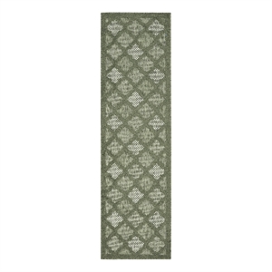 Nourison Home Nourison Easy Care 14' Runner Fabric Green Area Rug