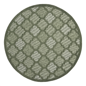 Nourison Home Nourison Easy Care 6' x Round Fabric Green Area Rug